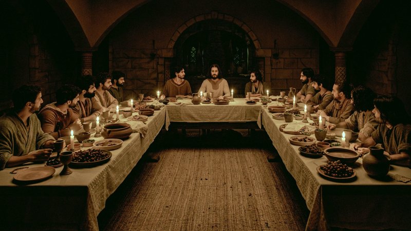 Jonathan Roumie, center, plays Christ in “The Chosen.” (OSV/Fathom)