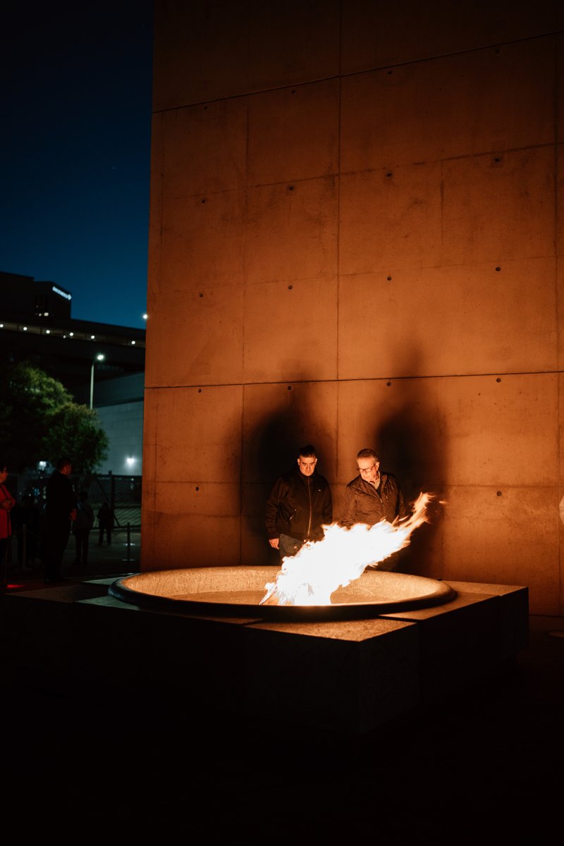 The Easter flame is lit on the outside plaza at the Cathedral of Our Lady of the Angels for the Easter Vigil Mass on April 19. (Peter Lobato)