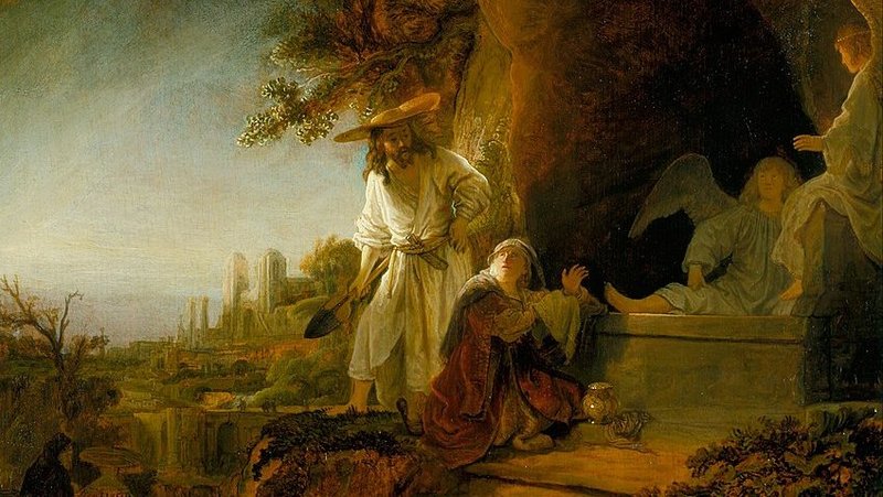 “Christ and Mary Magdalene at the Tomb,” by Rembrandt, 1606-1669, Dutch. (Wikimedia Commons)
