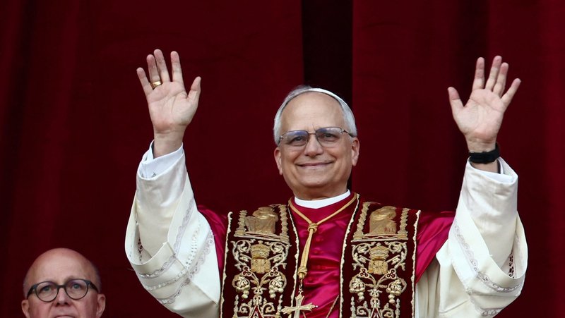 Cardinal Robert Francis Prevost, who has chosen the papal name Leo XIV, appears on the central balcony of St. Peter's Basilica at the Vatican May 8, 2025, following his election during the conclave. He is the first American pope in history. (OSV News/Guglielmo Mangiapane, Reuters)