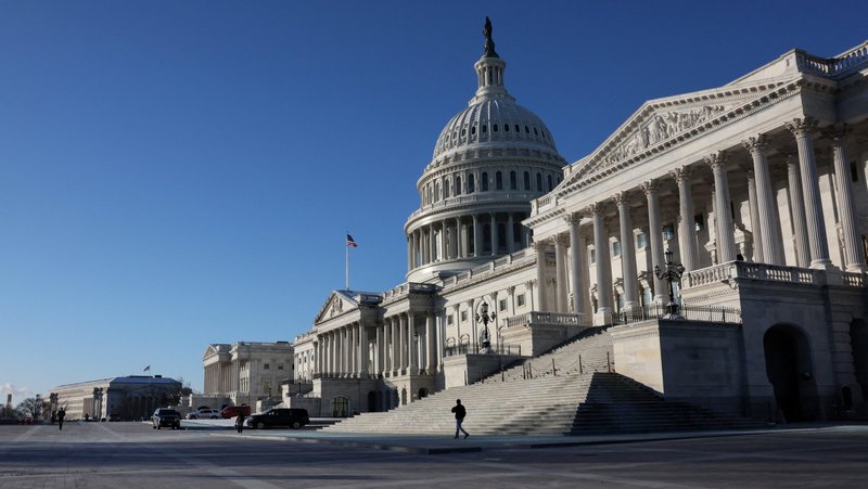 A person walks past the Senate side of the U.S. Capitol building in Washington Jan. 17, 2024. (OSV News photo/Leah Millis, Reuters)