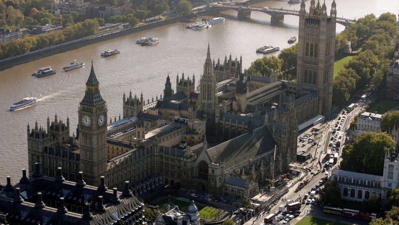 This is an aerial view of the Houses of Parliament in London July 11, 2019. Members of British Parliament voted overwhelmingly June 17, 2025, in favor of decriminalizing abortion up to birth. (OSV News photo/Kieran Doherty, Reuters)