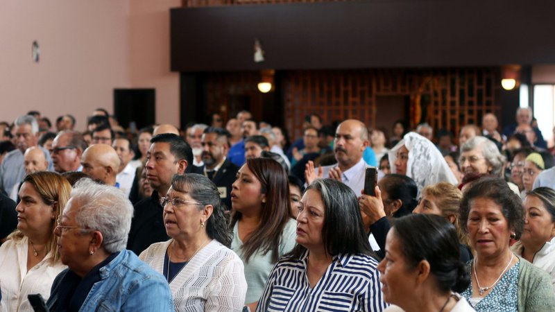 Catholics attend Mass in Spanish at a Los Angeles-area parish in May 2025. (Angelus News)