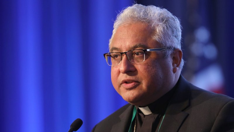 Bishop Daniel E. Garcia of Monterey, Calif., speaks during a Nov. 16, 2022, session of the fall general assembly of the U.S. Conference of Catholic Bishops in Baltimore. On july 2, 2025, Pope Leo XIV appointed Bishop Garcia as the bishop of Austin, Texas. (OSV News photo/Bob Roller)