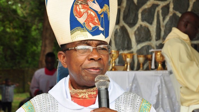 Bishop Gabriel Dunia of Auchi, Nigeria, seen on an undated photo, has called upon all priests in the diocese to celebrate Masses, offer Benediction and lead the faithful in praying the rosary for divine protection throughout Edo state and Nigeria after gunmen stormed Immaculate Conception Minor Seminary in his diocese the night of July 10, 2025, killing a security officer and abducting three seminarians. (OSV News/courtesy Diocese of Auchi)