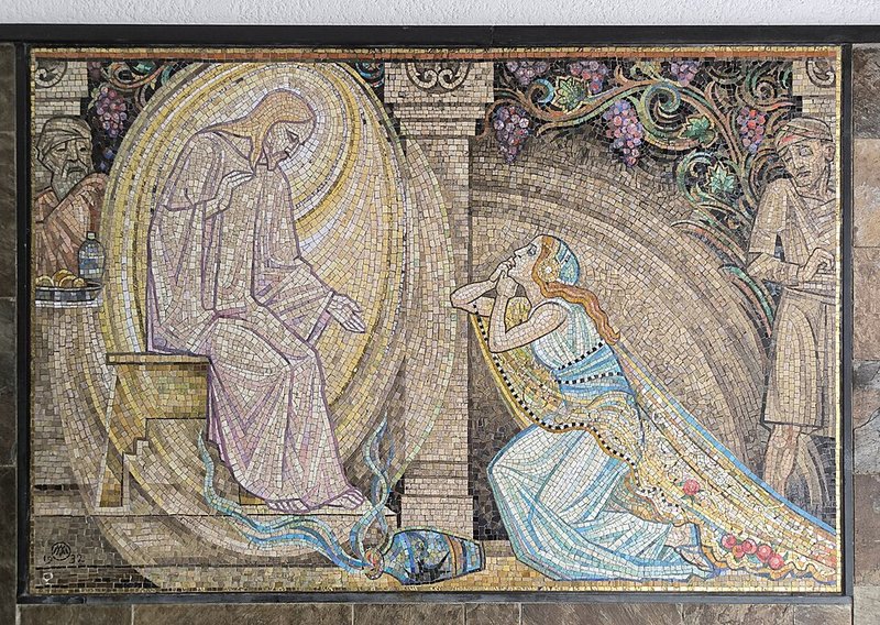 Mary Magdalene and Jesus mosaic in the Church of St. Peter and St. Paul, Amsterdam. (Wikimedia Commons)