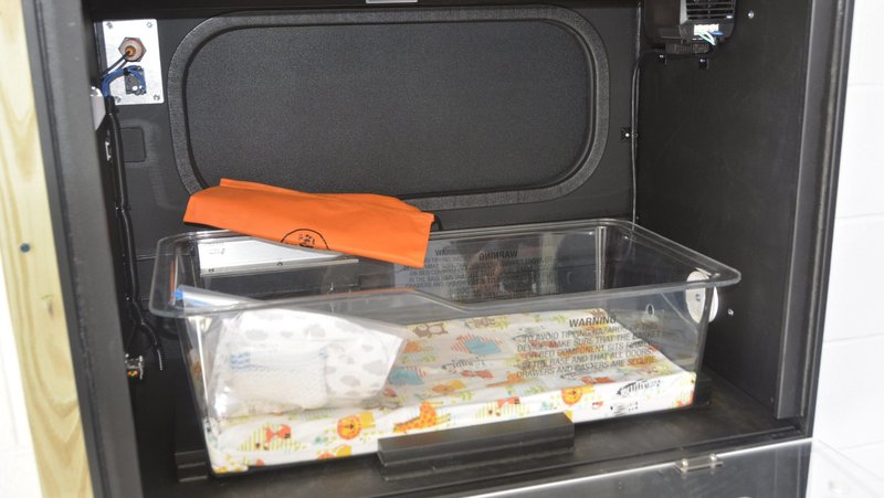 A Safe Haven Baby Box is seen at Brownsburg Fire Territory Station 131 in Brownsburg, Ind. (CNS photo/Natalie Hoefer, The Criterion)