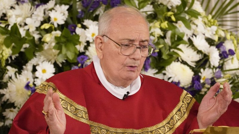 Retired Bishop Nicholas A. DiMarzio of Brooklyn, N.Y., is pictured in a 2021 photo. The Archdiocese of Newark, N.J. has settled two claims of sexual abuse against Bishop DiMarzio dating back more than 50 years -- when he was a priest in Jersey City, N.J. The lawyer for the plaintiffs on Aug. 6, 2025, announced the settlements, which did not involve Bishop DiMarzio, who denied the claims. The Newark Archdiocese said, "The settlements are not an admission of fact or liability." (OSV News photo/Gregory A. Shemitz)