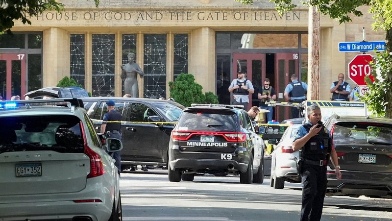 First responders block the crime scene following a shooting at Annunciation Catholic School in Minneapolis Aug. 27, 2025. The Richfield Police Department is reporting there are up to 20 victims and the shooter is dead. (OSV News photo/Tim Evans, Reuters)