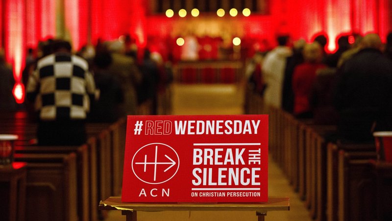 Mass to mark the annual Aid to the Church in Need "Red Wednesday" commemoration for persecuted Christians at St. George's Cathedral in London Nov. 22, 2023. Europe's top security body warns anti-Christian hate crimes are rising sharpy -- fueled by "religious illiteracy" and growing hostility in public life. (OSV News photo/Marcin Mazur, courtesy ACN)