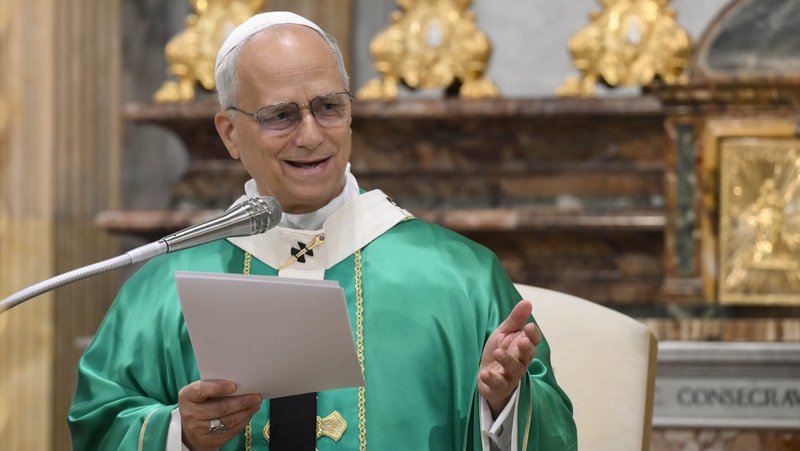 Pope Leo XIV gives his homily at Mass in the Vatican Church of St. Anne Sept. 21, 2025. (CNS photo/Vatican Media)