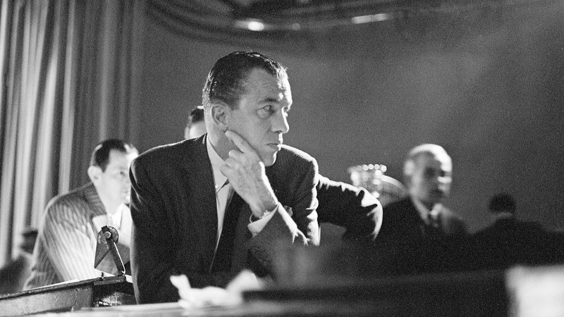 American television personality Ed Sullivan (1902 - 1974) sits backstage as he prepares to host his program, 'The Ed Sullivan Show,' January 19, 1958. (Photo by CBS Photo Archive/Getty Images. Courtesy of "Sunday Best," used with permission)