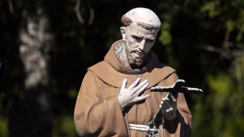 A statue of St. Francis of Assisi is seen on the grounds of Our Lady of Ostrabrama Church in Cutchogue, N.Y., Oct. 5, 2025. (OSV News photo/Gregory A. Shemitz)