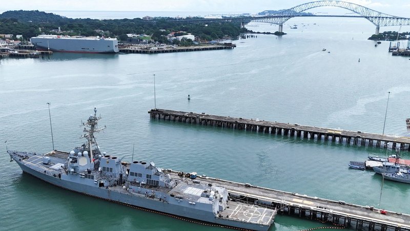 Navy guided missile destroyer USS Stockdale DDG-106 docks at the Frigate Captain Noel Antonio Rodriguez Justavino Naval Base near the entrance to the Panama Canal, in Panama City Sept. 21, 2025. The United States struck another small boat accused of carrying drugs in the waters off Venezuela, killing six people, President Donald Trump said Oct. 15. (OSV News photo/Enea Lebrun, Reuters)