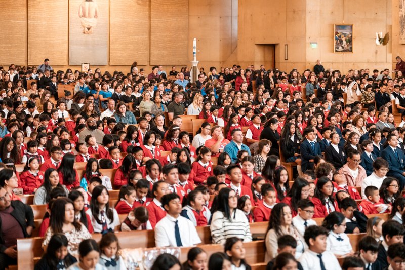 Students from across the Archdiocese of Los Angeles attend the annual Missionary Childhood Association (MCA) Youth Appreciation Mass at the Cathedral of Our Lady of the Angels on Oct. 15. (Isabel Cacho)