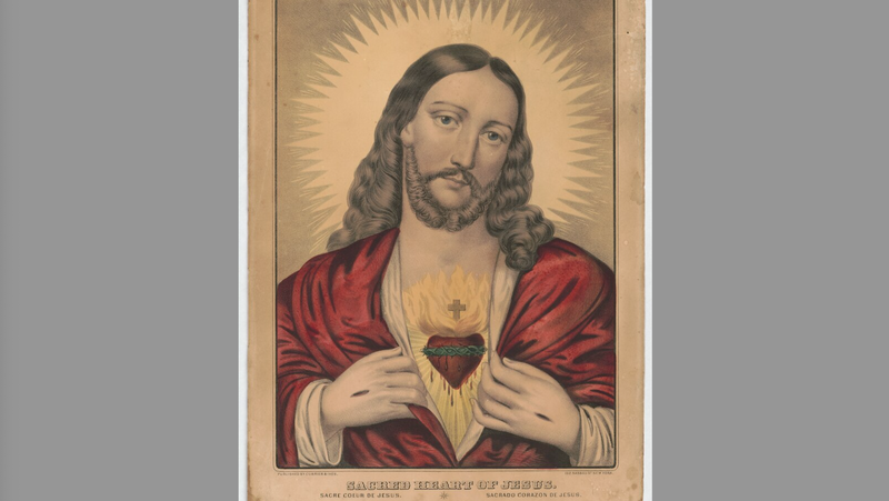“Sacred Heart of Jesus,” lithograph, artist unknown, between 1835 and 1856, Library of Congress. (Wikimedia Commons)