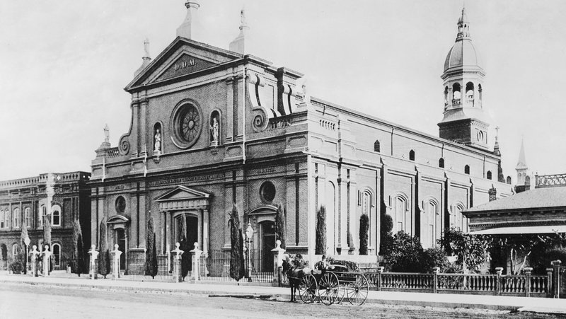 Cathedral of St. Vibiana, Los Angeles, c. 1888. (Wikimedia Commons)