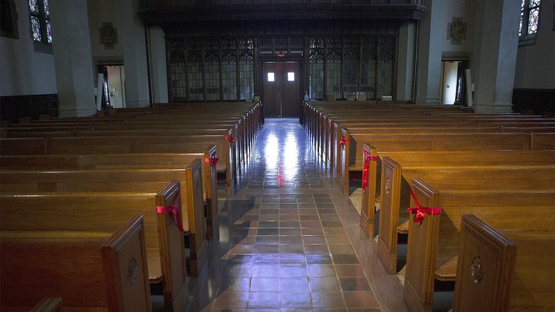 Empty pews are seen in a file photo at St. Gabriel Catholic Church in Washington. A new study from Pew Research Center released Dec. 15, 2025, looks at the various reasons why Americans, including Catholics, leave their faiths -- with most who exit their childhood religious traditions doing so by age 30. (OSV News photo/Tyler Orsburn)