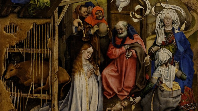 “The Nativity,” by Robert Campin, 1375/1379-1444, Netherlandish. (Wikimedia Commons)