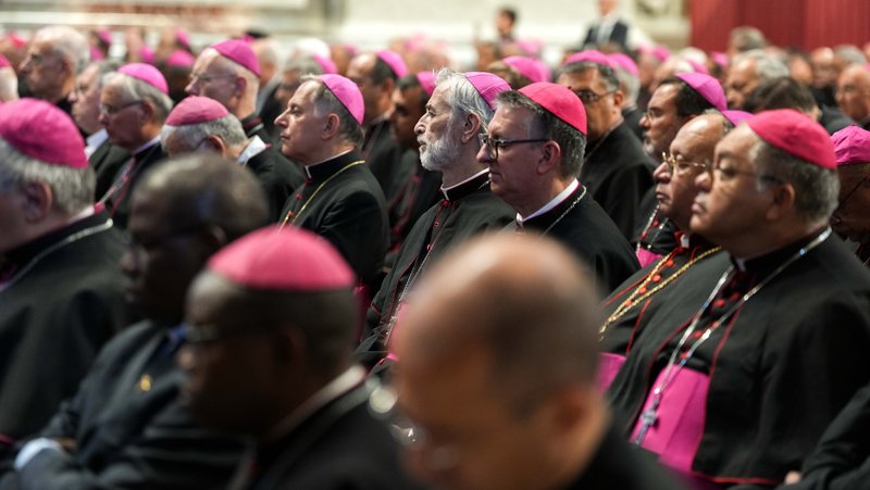 Bishops from around the world attend a reflection offered by Pope Leo XIV in St. Peter’s Basilica at the Vatican June 25, 2025, as part of the Jubilee of Bishops. (CNS photo/Lola Gomez)