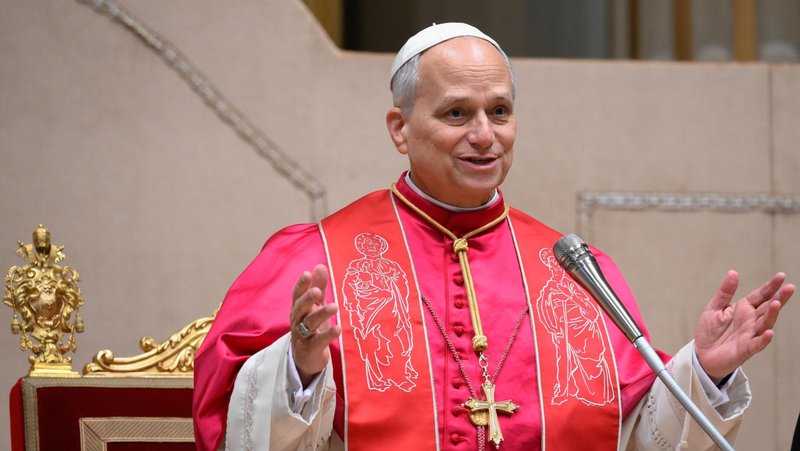 Pope Leo XIV meets with members of the diplomatic corps accredited to the Vatican at the Apostolic Palace at the Vatican Jan. 9, 2026. (CNS photo/Vatican Media)