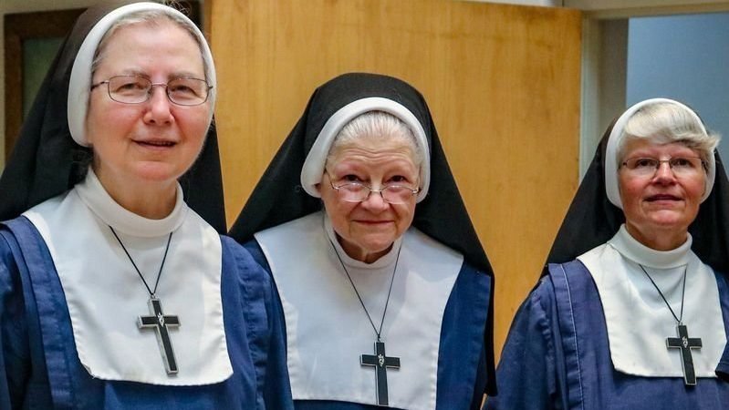 Members of the Sisters of St. Mary, an Anglican order based in Greenwich, N.Y., are pictured in a 2020 photo. Standing are, from left, Mother Miriam and Sisters Catherine Clare and Mary Elizabeth, with Sister Mary Jean seated. The state of New York ended its effort to apply its abortion mandate to the Sisters of St. Mary, Catholic dioceses, Christian churches and faith-based social ministries, bringing its long-running fight in Diocese of Albany v. Harris to a close. (OSV News photo/courtesy Becket)