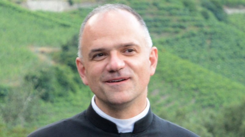 Father Davide Pagliarani, superior general of the traditionalist Society of St. Pius X is pictured following his election during the society's 2018 general chapter in Econe, Switzerland. In a statement published Feb. 2, 2026, the society said that Father Pagliarani "publicly announced his decision to entrust the bishops of the Society with the task of proceeding with new episcopal consecrations." (OSV News photo/courtesy fsspx.news)