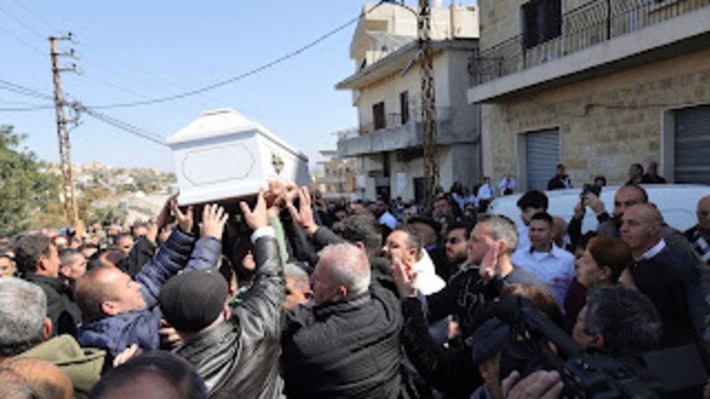 The funeral of Father Pierre al-Rahi at St. George Church in the town of Qlayaa in southern Lebanon. (ACI MENA via EWTN)