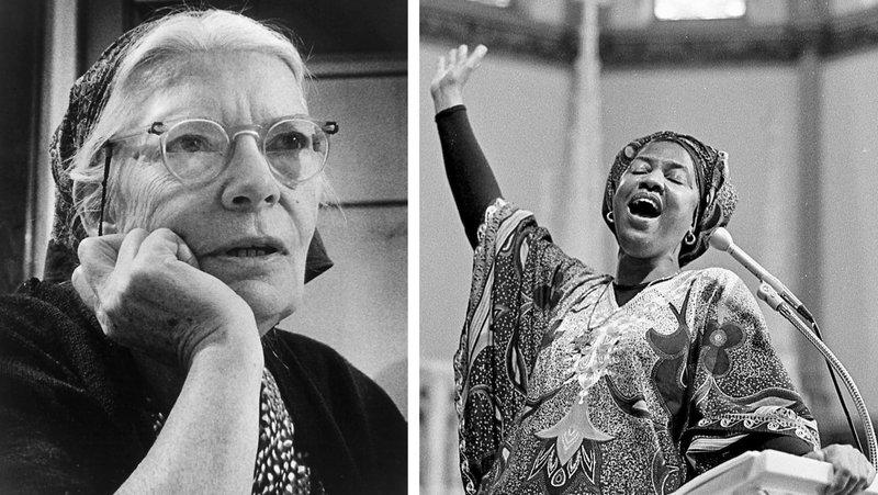 Dorothy Day, co-founder of the Catholic Worker Movement, and Thea Bowman, a Franciscan Sister of Perpetual Adoration from Canton, Miss., are pictured in a combination photo. The Dorothea Project draws its name from the women, whose causes are open for sainthood. (OSV News photo/courtesy Milwaukee Journal/Michael Hoyt, Catholic Standard)