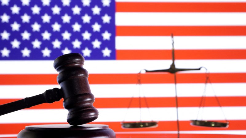 The U.S. flag, a judge gavel and a vintage scale are seen in this illustration from Aug. 6, 2024. (OSV News photo/Dado Ruvic, Reuters)