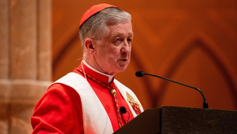 Chicago Cardinal Blase J. Cupich speaks during an interreligious prayer service at Holy Name Cathedral in Chicago Feb. 24, 2025, commemorating the third anniversary of the 2022 Russian invasion on Ukraine. (OSV News photo/Vincent Alban, Reuters)