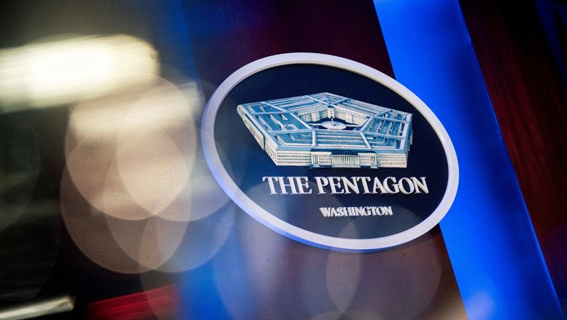 The Pentagon logo is seen Jan. 8, 2020, behind the podium in the briefing room at the Pentagon in Arlington, Va. (OSV News photo/Al Drago, Reuters)