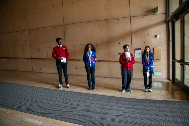 Student volunteers help during the 2026 Christian Service Awards Mass on March 10 at the Cathedral of Our Lady of the Angels. (John Rueda)