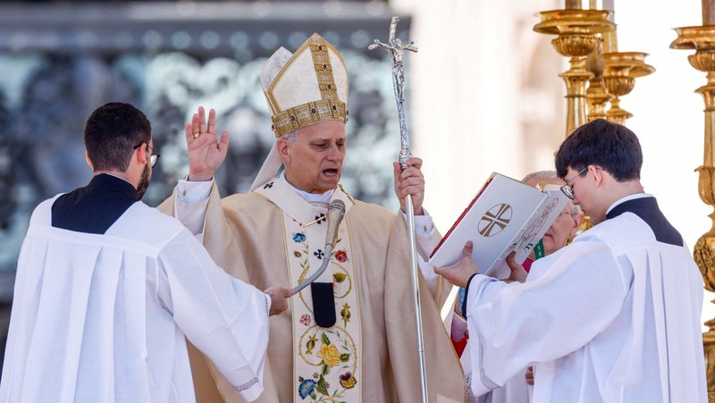 Pope Leo XIV celebrates Easter Mass in St. Peter's Square at the Vatican April 5, 2026. (OSV News photo/Remo Casilli, Reuters)