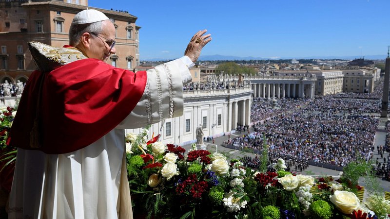 Pope Leo XIV delivers his "urbi et orbi" (to the city and the world) message from the main balcony of St. Peter's Basilica on Easter at the Vatican April 5, 2026. (OSV News photo/Vatican Media, ­handout via Reuters)