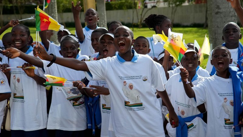 A view of Yaoundé, Cameroon, is seen April 15, 2026, during Pope Leo XIV’s visit. (CNS photo/Lola Gomez)
