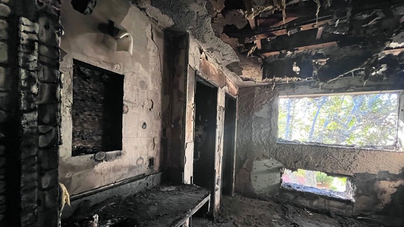 Damage caused by an April 11, 2026, fire at the Sacred Heart Retreat House in Alhambra, California. (Courtesy of the Carmelite Sisters of the Most Sacred Heart of Los Angeles via EWTN)