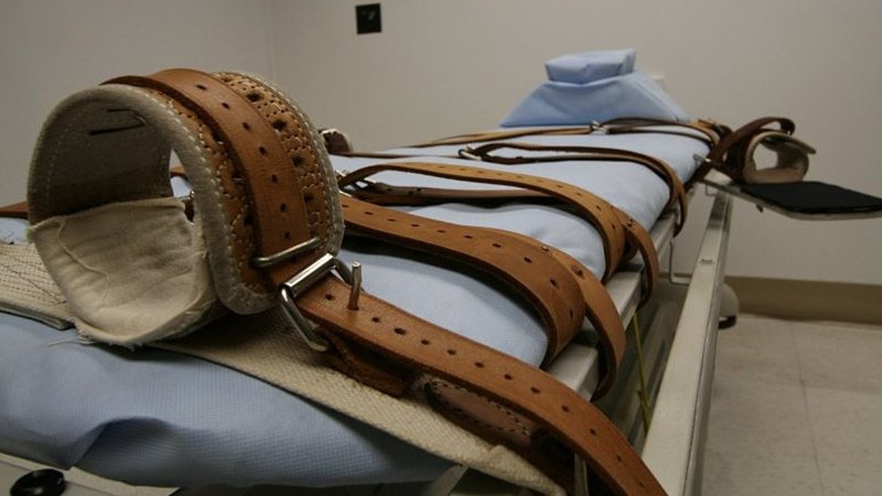 An undated photo shows straps on an execution table. (OSV News photo/courtesy Florida Department of Corrections)