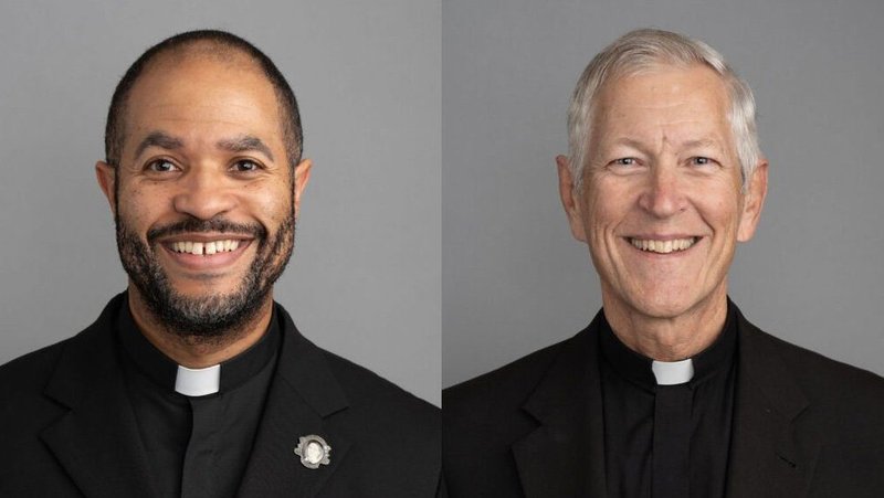 In this OSV News composite image, Father Robert P. Boxie III, chaplain at the Sister Thea Bowman Catholic Student Center at Howard University in Washington, and Father Gary R. Studniewski, pastor of Shrine of the Most Blessed Sacrament Catholic Church in Washington, are pictured in undated photos. Both priests were appointed by Pope Leo XIV as auxiliary bishops for the Archdiocese of Washington May 1, 2026. (OSV News composite image/photos courtesy Archdiocese of Washington)