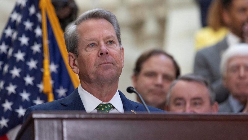 Georgia Gov. Brian Kemp speaks during a news conference at the Georgia State Capitol in Atlanta March 20, 2026. Kemp Kemp signed May 11, 2026, legislation criminalizing clergy sexual abuse -- removing consent as a legal defense in cases involving coercion or abuse of spiritual authority. (OSV News photo/Alyssa Pointer, Reuters)