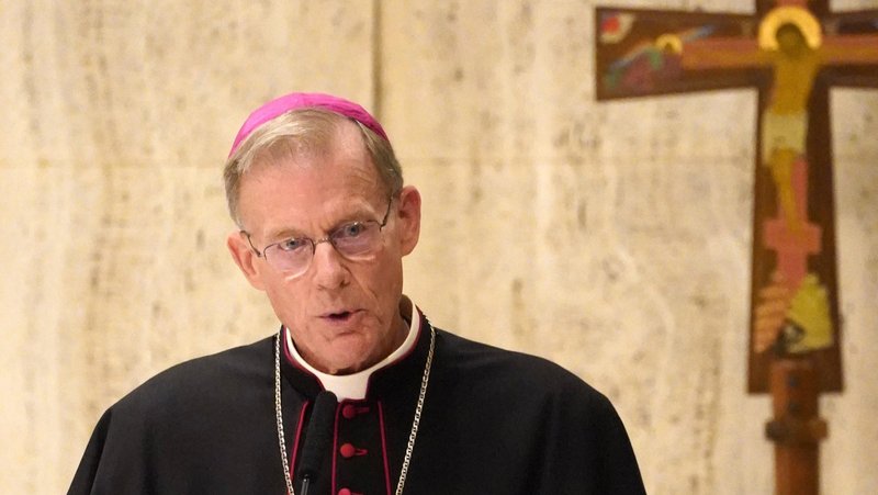Archbishop John C. Wester of Santa Fe, N.M., offers a reflection on the urgent need for nuclear disarmament during a prayer service for United Nations diplomats at the Church of the Holy Family in New York City Sept. 12, 2022. (OSV News photo/Gregory A. Shemitz)