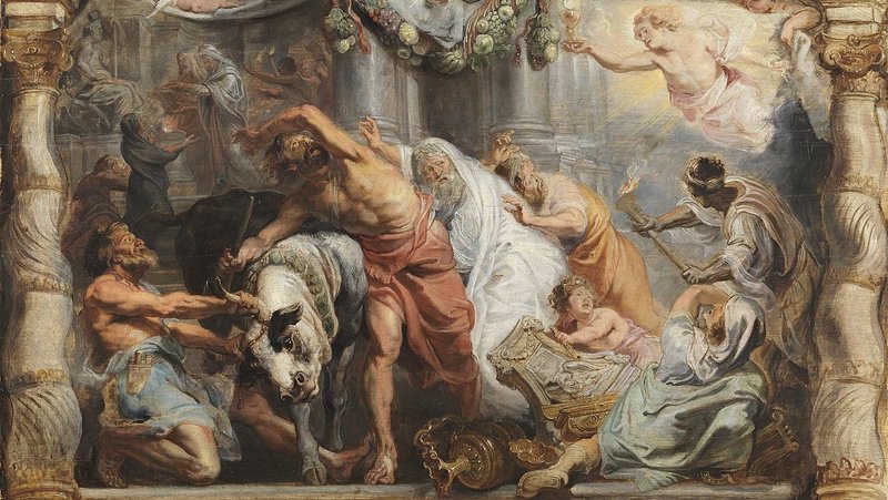 “The Triumph of the Eucharist over Idolatry,” by Peter Paul Rubens, 1577-1640, Flemish. (Wikimedia Commons)