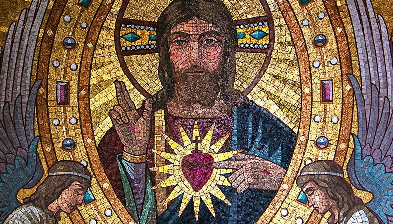 “Mosaic tile composition of Jesus and angels inside a Paris cemetery sepulcher (chapel),” Paris, France. (Salvatore Favata/Unsplash)
