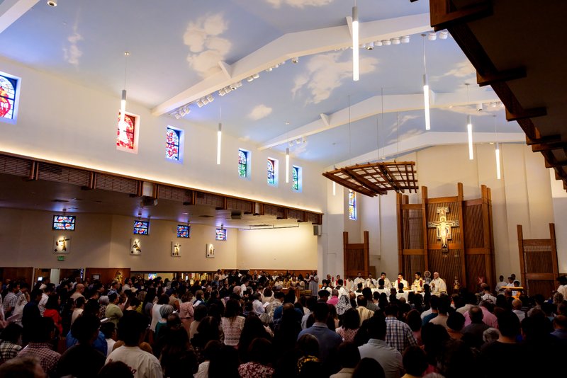 Hundreds attended St. Clare of Assisi Church in Santa Clarita on May 31 for Father Jerick Alenton's first Mass at his home parish. (Joe Garcia III)