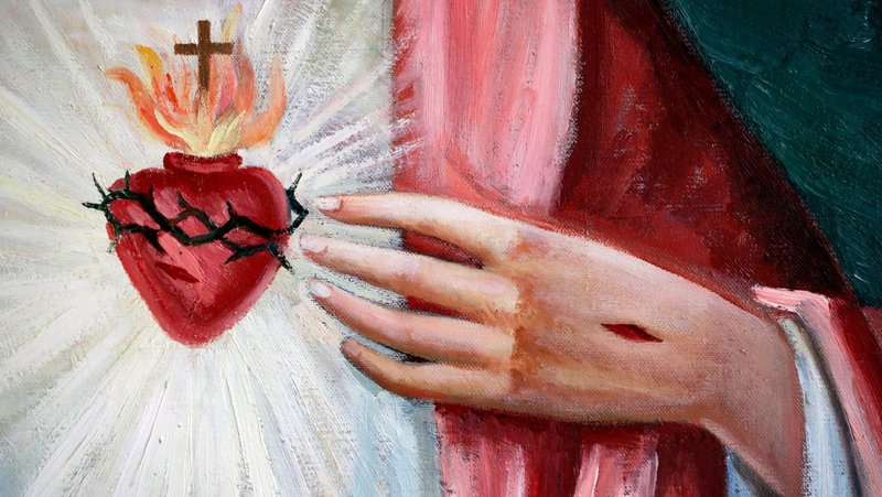 Detail of a painting of the Sacred Heart of Jesus at the Monastery of The Visitation at Thonon-les-Bains, France. (Shutterstock)