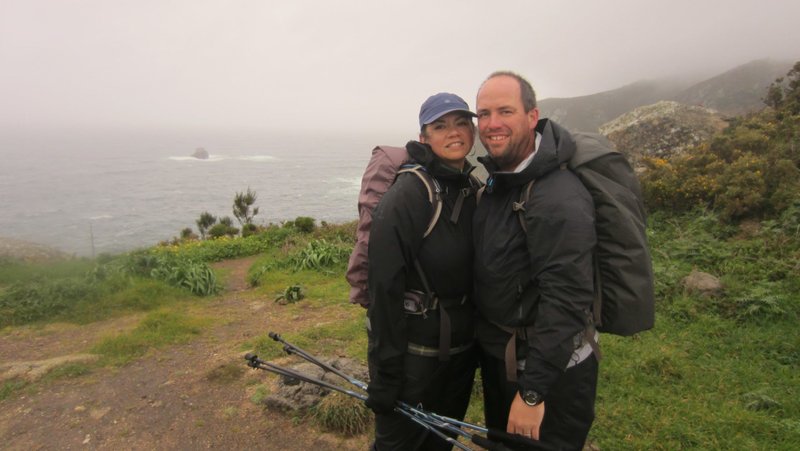 The author and her husband at Finisterre, along Galicia’s Atlantic Coast. The name of the place literally means “the end of the world.” (Cecilia Uribe)