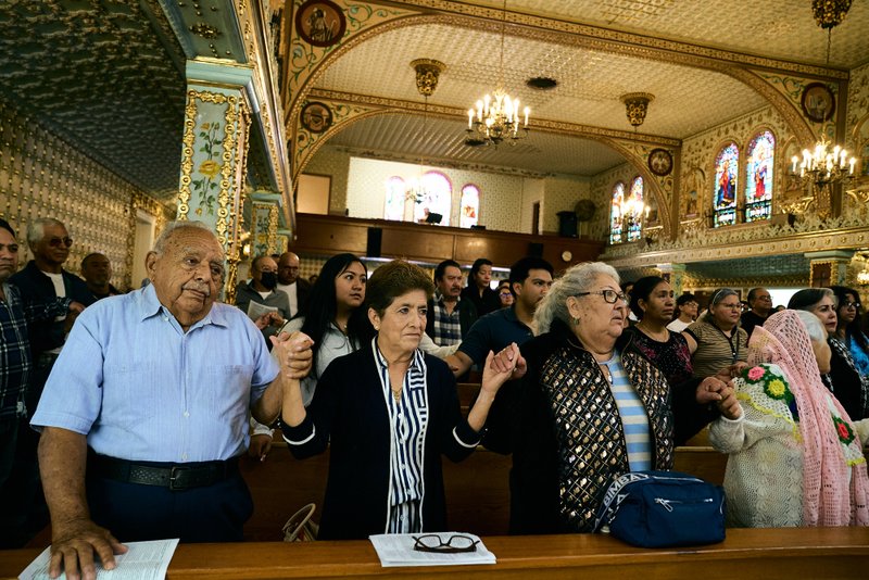 Parishioners attend a special Mass at Nuestra Señora de Guadalupe Church in East LA on Sunday, June 28, to pray for victims of the Venezuela earthquakes. (John Geronilla)