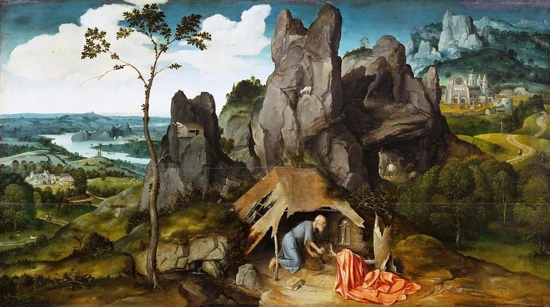 “St. Jerome in the Desert,” by Joachim Patinir, 1485-1524, Flemish. (Wikimedia Commons)