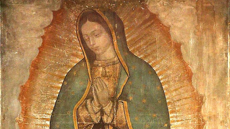 The original image of Our Lady of Guadalupe impressed on the cloak of St. Juan Diego is seen in the basilica in Mexico City Feb. 13, 2016. (CNS photo/Paul Haring)