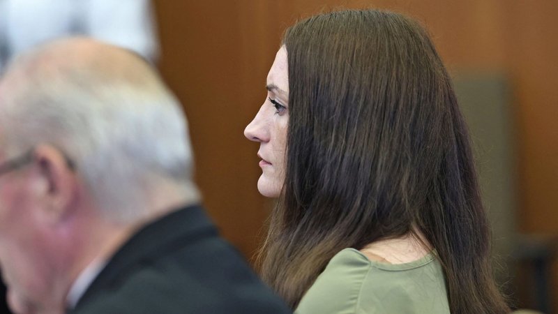 Lindsay Clancy looks on as Judge Sullivan indicates he will rule a mistrial in her trial at Plymouth Superior Court in Massachusetts Sept. 4, 2026. (OSV News photoGreg Derr, pool via Reuters)